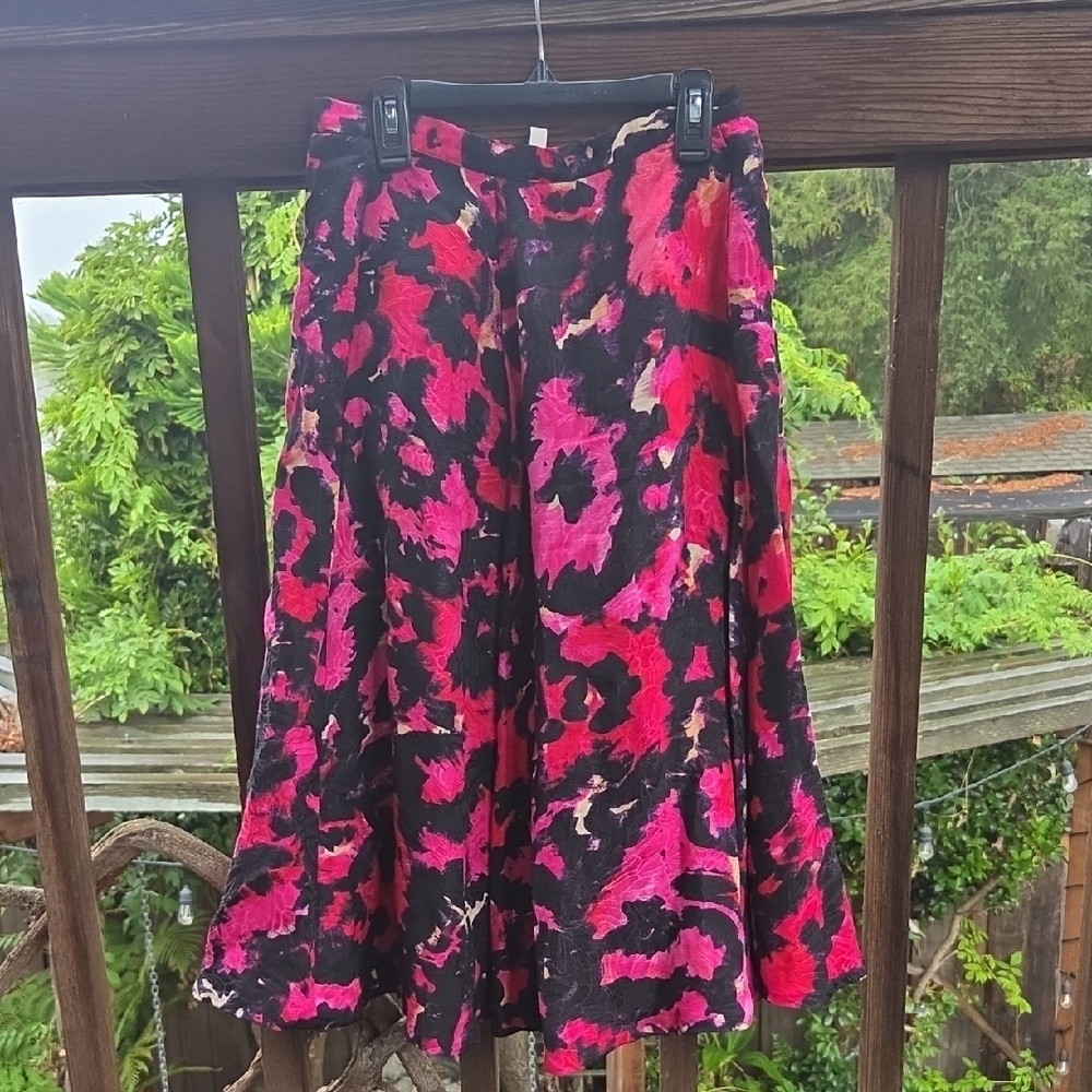 Tracy Reese Pink and Black A-Line Skirt